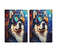 Étui de passeport ultra fin en cuir PU avec lunettes pour chien - Organiseur compact de qualité supérieure pour passeport américain - Pour homme et femme