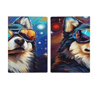 Étui de passeport ultra fin en cuir PU avec lunettes pour chien - Organiseur compact de qualité supérieure pour passeport américain - Pour homme et femme