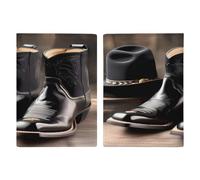 Étui de passeport ultra fin en cuir PU pour passeport - Chapeau noir de cowboy - Organiseur de documents de voyage compact de qualité supérieure - Housse de protection pour passeport international