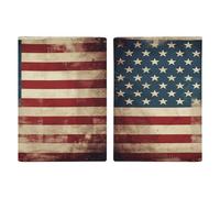 Étui de passeport vintage avec drapeau américain ultra fin en cuir PU pour documents de voyage compact de qualité supérieure pour passeport international américain pour homme et femme
