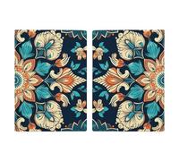 Étui de passeport vintage imprimé fleurs mandala pour passeport de voyage, étui de protection pour passeport de voyage, étui portefeuille en cuir avec blocage RFID pour cartes pour femmes et hommes,
