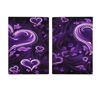 Étui de passeport violet Love ultra fin en cuir synthétique pour documents de voyage compact de qualité supérieure pour passeport international américain pour homme et femme