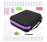 Étui de peinture en strass, étuis à pois avec strass | Boîte de rangement antichoc pour perles - et outils de peinture en strass, boîte portable en strass pailletés pour adu