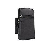 Étui de poche à fermeture éclair pour téléphone portable Denim Mode étanche Sac mobile Tour de taille Sacs de hanche pour (noir, taille unique)