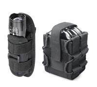 Étui de poche for lampe de poche tactique avec double pochette for menottes, support de lampe de poche rotatif, clip de ceinture, étui de transport for lampe de poche tactique, étui de menottes for ce