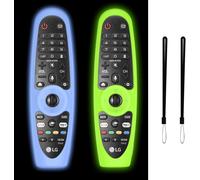 Étui De Protection 2Pcs Pour Lg An-Mr600/Mr650/Mr18Ba/Mr19Ba/Mr20Ga Magic Remote Control,Manchon De Télécommande En Silicone Antichoc Antidérapant Qui Brille Dans Le Noir Avec Lanière(Bleu+Vert)