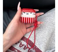 Étui de protection à rayures verticales rouges et à pois pour la nouvelle 4e génération, la 2e génération Pro, nouveau style pour femmes Apple AirPods 1/2,Apple AirPods Pro,Apple AirPods 3,Apple AirPo