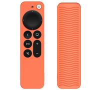 Étui de protection à télécommande pour Apple TV 4K Siri Remote 3ème génération (2022)/2ème génération (2021) - Coque en silicone pour accessoire TV (orange non brillant)