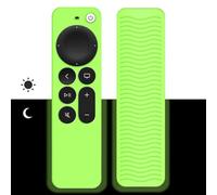 Étui de protection à télécommande pour Apple TV 4K Siri Remote 3ème génération (2022)/2ème génération (2021) - Coque en silicone pour accessoire TV (vert brillant)