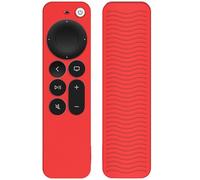 Étui de protection à télécommande pour Apple TV 4K Siri Remote 3ème génération (2022)/2ème génération (2021) - Coque en silicone pour accessoire TV (rouge pas brillant)