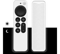 Étui de protection à télécommande pour Apple TV 4K Siri Remote 3ème génération (2022)/2ème génération (2021) - Coque en silicone pour accessoire TV (White Glow)