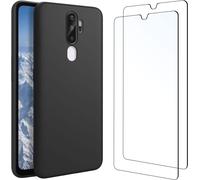 Étui de Protection Anti-Choc + 2 Films Écran Verre Trempé 9H pour Oppo A9/A5 2020 - Coque Ultra Mince Anti-Rayures et Empreintes avec Support Charge Sans Fil