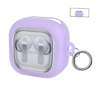 Étui de Protection avec Support pour Samsung Buds4 / Buds4 Pro : Protection Contre Les Chutes, Coque Rigide en PC résistante aux Chocs Couvrant l'ensemble de l'appareil, avec Porte-clés (Violet)