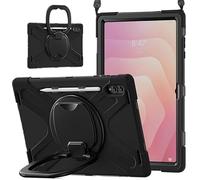 Étui de Protection avec Support Rotatif à 360 degrés, adapté à Samsung Galaxy Tab S11 Ultra 14.6 "SM-X930/X936B 2025, avec Couvercle Porte-Stylo(Black)