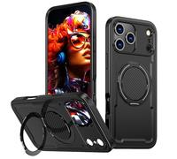 Étui de protection avec support rotatif et pliable pour iP 17 Series - Housse de protection antichoc avec fonction magnétique - Noir