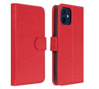 Étui de protection - AVIZAR - Apple iPhone 12 Mini - Rouge - Porte-carte - Support vidéo