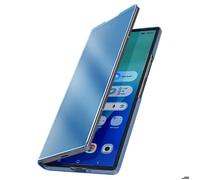 Avizar Étui de Protection pour Galaxy Z Fold 7 Clear View Support Vidéo Bleu