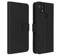 Étui de protection AVIZAR pour Oppo A15 - Noir - Fonction porte-carte et support vidéo