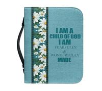 Étui de protection biblique for femme en cuir PU avec kit de journalisation, poche zippée avec poignée, protection imperméable et résistante à l'usure, cadeau chrétien parfait(Pattern N,23.4CM)