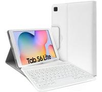 Étui de Protection Blanc avec Clavier Bluetooth Azerty Français pour Galaxy Tab S6 Lite 10.4 2022/2020 (SM-P610/P615) Blanc G