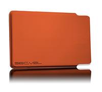 Étui de protection breveté | RFID NFC et bloqueur de champ magnétique | Protection de carte pour cartes de crédit, cartes de débit, cartes d'identité | Couverture de protection des cartes contre le vol de données | Protection des données à 100 % vérifiée par CTC/advanced (membre du groupe RW TÜV) | Orange