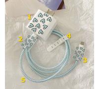 Étui De Protection Coeur Mignon Pour Apple,Protecteur De Tête De Câble De Données,Housse De Coque,Adapté Pour Iphone 14/13,Chargeur 18w,20w #J