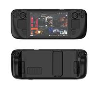 Étui de Protection coloré Convient au matériel pour Steam Deck PC Étui Protecteur intégral avec Support Toucher Doux pour la Peau Accessoires pour Consoles de Jeux (Black)