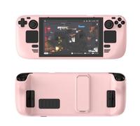Étui de Protection coloré Convient au matériel pour Steam Deck PC Étui Protecteur intégral avec Support Toucher Doux pour la Peau Accessoires pour Consoles de Jeux (Pink)