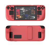Étui de Protection coloré Convient au matériel pour Steam Deck PC Étui Protecteur intégral avec Support Toucher Doux pour la Peau Accessoires pour Consoles de Jeux (Red)