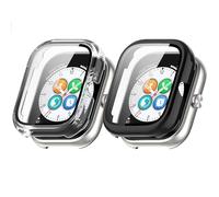 Étui de protection compatible avec Honor Choice - Avec film de protection d'écran anti-rayures - Protection PC rigide pour montre connectée Haylou Watch - Noir + transparent