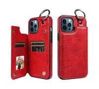 Étui de protection compatible avec iPhone 12 Pro Max (6,7") Étui portefeuille avec cuir PU pour cartes Dos avec anneau, double fermeture magnétique et durable, résistant aux chocs, comment