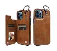 Étui de protection compatible avec iPhone 12 Pro Max (6,7") Étui portefeuille avec cuir PU pour cartes Dos avec anneau, double fermeture magnétique et durable, résistant aux chocs, comment