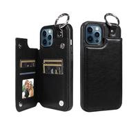 Étui de protection compatible avec iPhone 12 Pro Max (6,7") Étui portefeuille avec cuir PU pour cartes Dos avec anneau, double fermeture magnétique et durable, résistant aux chocs, comment