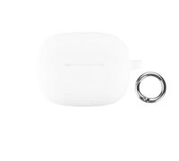 Étui de Protection Compatible avec Les écouteurs sans Fil pour Moto Buds 2 - Étui de Protection en Silicone Souple et résistant aux Chocs, Muni d'une Boucle, Blanc