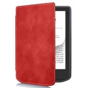 Étui de protection compatible avec Pocketbook Verse Pro (modèle : PB634), étui souple en TPU pour liseuse, protection de la peau, fonction veille/réveil automatique (rouge)