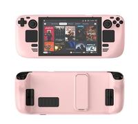 Etui de Protection Complet pour Steam Deck Colorée et agréable à l'œil Etui Kickstand pour Steam Deck OLED Console de Jeux PC Antidérapant et Anti-Rayures Étui Protecteur avec Support (Rose)