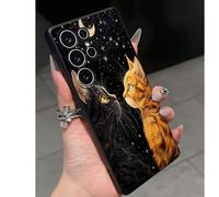 Étui de protection créatif ciel étoilé chat noir TPU coque souple résistante à l'usure antichoc couverture complète compatible avec Huawei Honor Galaxy A04e/A05s/A13/A14/A15/A34/A35/A50/A52/A53/A54/S2
