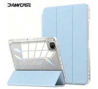Étui de protection Danycase de couleur bleu clair unicolore, à rabat triple, avec coins renforcés. Compatible avec A16 2025, Air 11/13, M3 2025, Mini 7 A17, Pro 2024, Air 11/13, M2 2024, Pro 11/13, M4