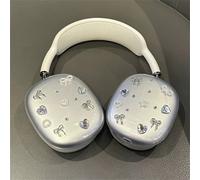 Étui de protection de luxe et mignon en Corée avec nœud papillon 3D et strass, compatible avec les écouteurs Max. Étui en silicone transparent compatible avec les Max Silicone