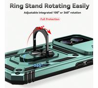 Étui de protection de qualité militaire avec support rotatif à 360° compatible avec iPhone 16 Pro Max, compatible avec Redmi Note 11/12/13 Pro+, compatible avec Pixel 9 Pro, compatible avec Samsung Ga