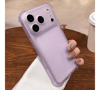 Étui de protection d'écran de luxe, antichoc, mat, transparent, violet, avec coins renforcés et protection intégrée de l'objectif. Convient pour 17 Pro Max, 17 Pro, 17, 16 Pro Max, 15, 14, 13, 12 Pro 