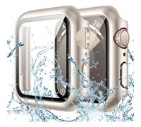 Étui de protection d'écran étanche XiHAMA compatible avec Apple Watch Series 6/5/4/SE 44 mm, contour rigide et verre trempé pour la montre
