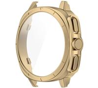 Etui de protection d'écran pour Samsung watch 7 Verre trempé Film et étui de protection de l'écran 2 en 1 Coque protectrice du pare-chocs accessoires pour housse de montre (40mm Or Champagne)