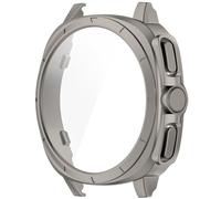 Etui de protection d'écran pour Samsung watch 7 Verre trempé Film et étui de protection de l'écran 2 en 1 Coque protectrice du pare-chocs accessoires pour housse de montre (40mm Couleur acier titane)