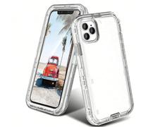Étui de protection d'écran TPU 3 en 1 épais HD transparent, étui de téléphone transparent antichoc et anti-chute en matériau mélangé TPU+PC compatible avec Apple 17/17Pro/17Promax/16/15/14/13 Pro Max 