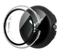 Étui de protection d'écran XiHAMA (lot de 2) compatible avec la Google Pixel Watch (2023), verre résistant aux rayures + coque de protection.