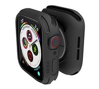 Étui de Protection Elkson pour Apple Watch Series 5 4 44 mm Compatible avec la série iWatch Quattro Protection Contre Les Chutes TPU Durable de qualité Militaire Flexible résistant aux Chocs Noir