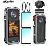 Étui de protection en aluminium pour Insta360 X5, cadre de caméra, Cage à lapin avec couvercle d'objectif en Silicone, chaussure froide pour accessoire Insta 360 X5