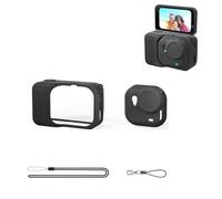 Étui de protection en caoutchouc à manches en silicone pour Insta360 Go Ultra, le kit d'accessoires comprend la lanière de couverture de la lentille et le protecteur de compartiment de charge (noir)