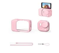 Étui de protection en caoutchouc à manches en silicone pour Insta360 Go Ultra, le kit d'accessoires comprend la lanière de couverture de la lentille et le protecteur de compartiment de charge (rose)